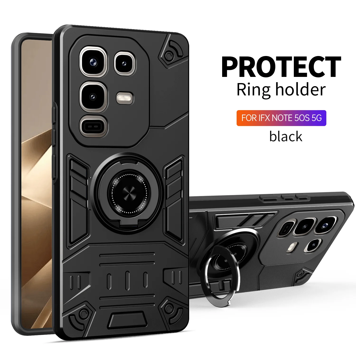 Luxuriöse Magnetische Rotierende Ring-Handyhülle für INFINIX Note 50 Pro Plus 50s 50X 4G Note50 Pro Note50s Stoßfeste Panzer-Schutzhülle mit Ständer