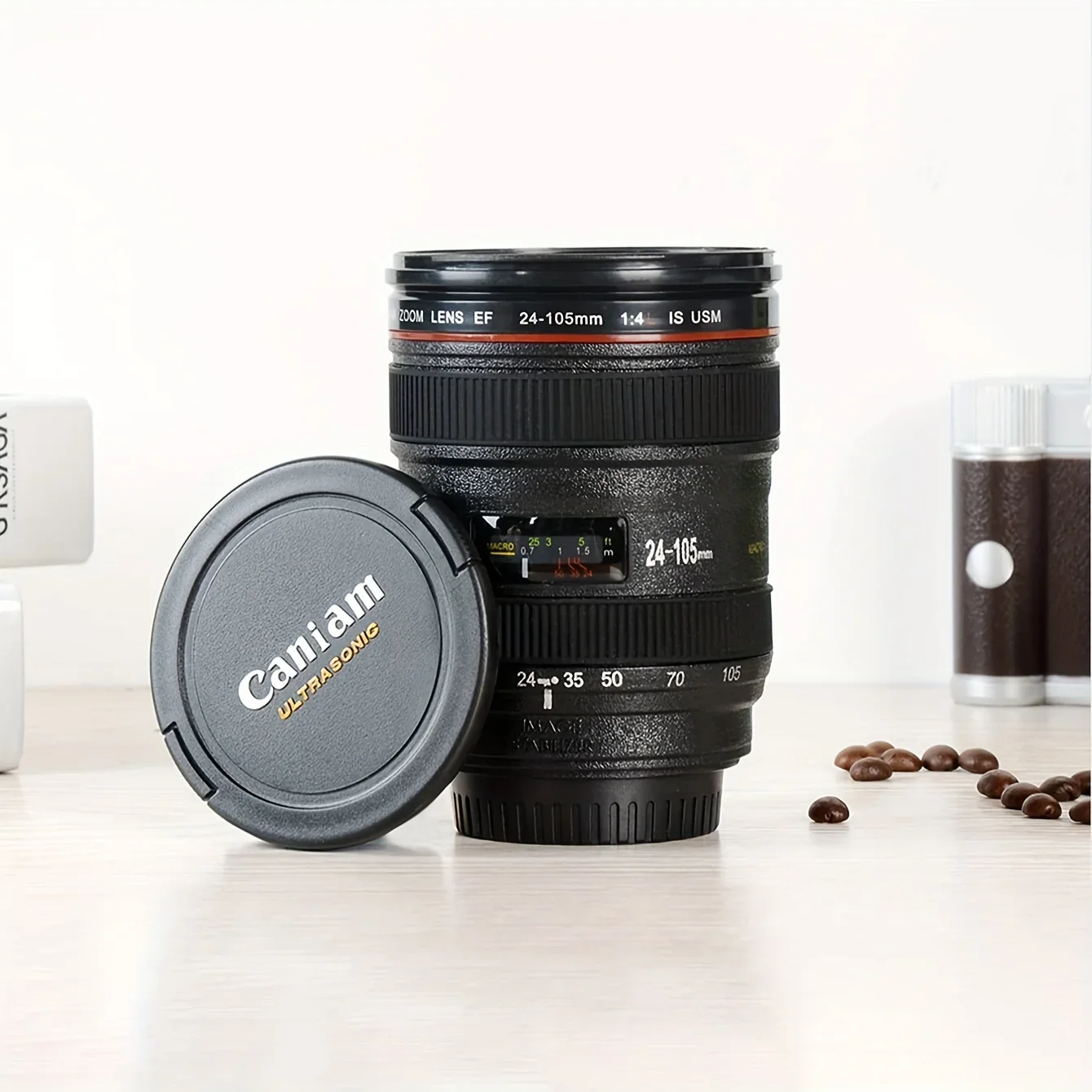 

1pc, Camera Lens Coffee Mug, Fun Photography Stainless Steel Lens Mug, Great Gifts For Photographers, Home Supplies, Friends