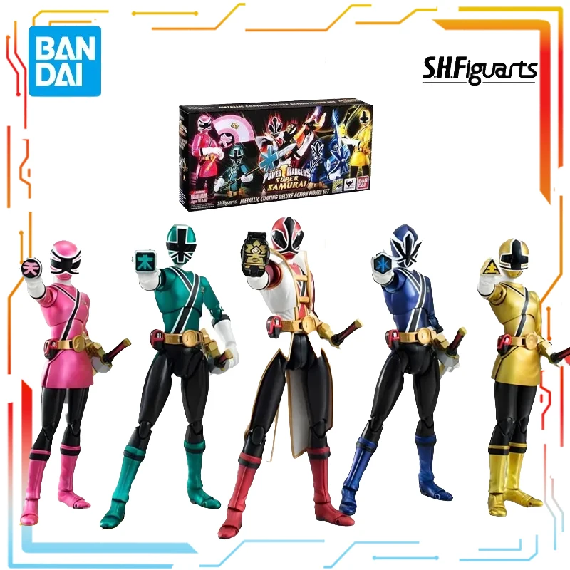 Bandai S.H.Figuarts Samurai Sentai Shinkenger SDCC Exclusive Movable Action Figure Shinken Red Blue Green Yellow Pink Model Toy