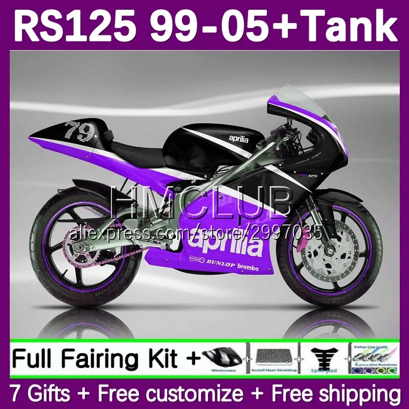 Fairing For Aprilia RS125R RS 125 R RR RS4 RS125 99 00 01 02 03 04 05 76No.92 RS-125 1999 2000 2001 2002 2003 2005 Blk purple