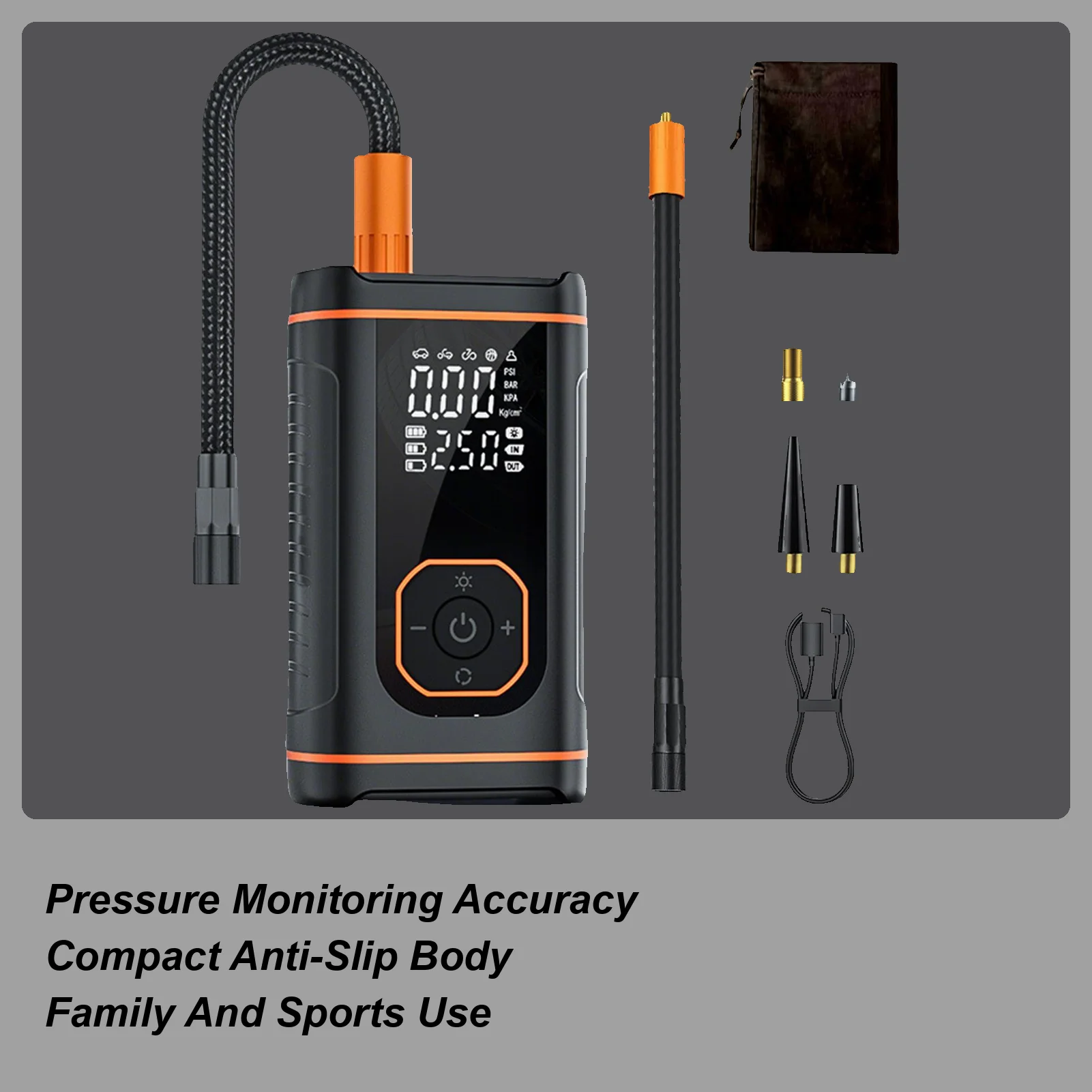 Portable Tire Inflator For Car USB Rechargeable Inflation Automotive Tools Car Tire Air Pump Portable For Auto Vehicle