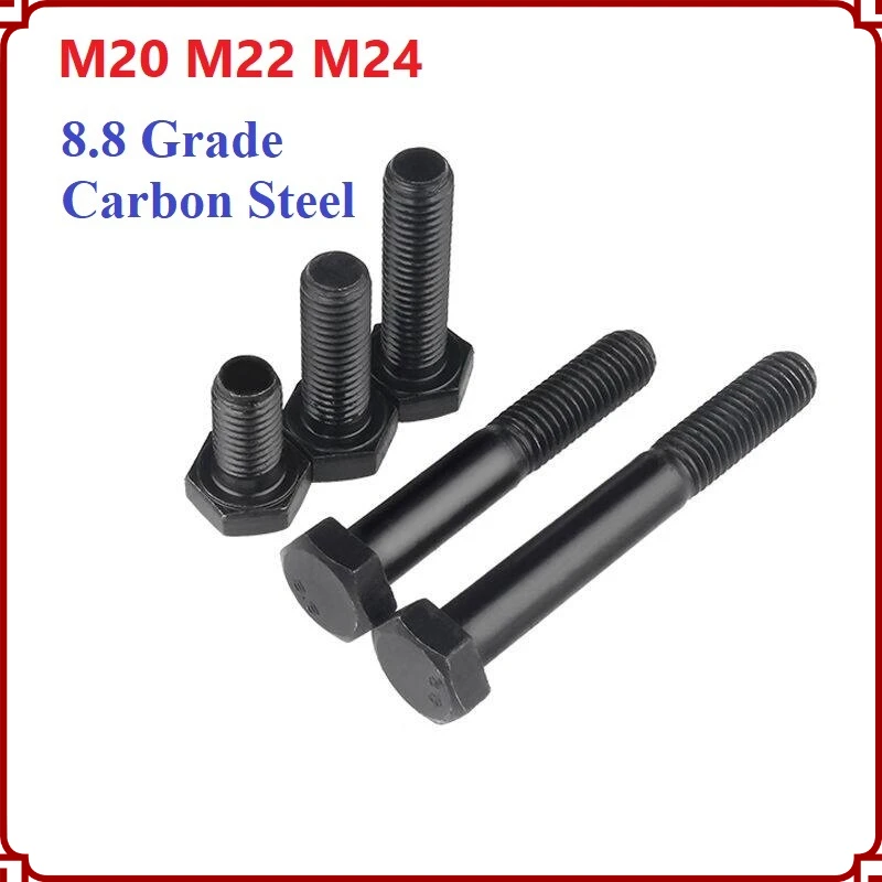 Guangluo Hex Head Screw Bolts Metric Thread Full Thread/Half Thread 8.8 Grade Carbon Steel M20 M22 M24 Hexagon Head Bolts