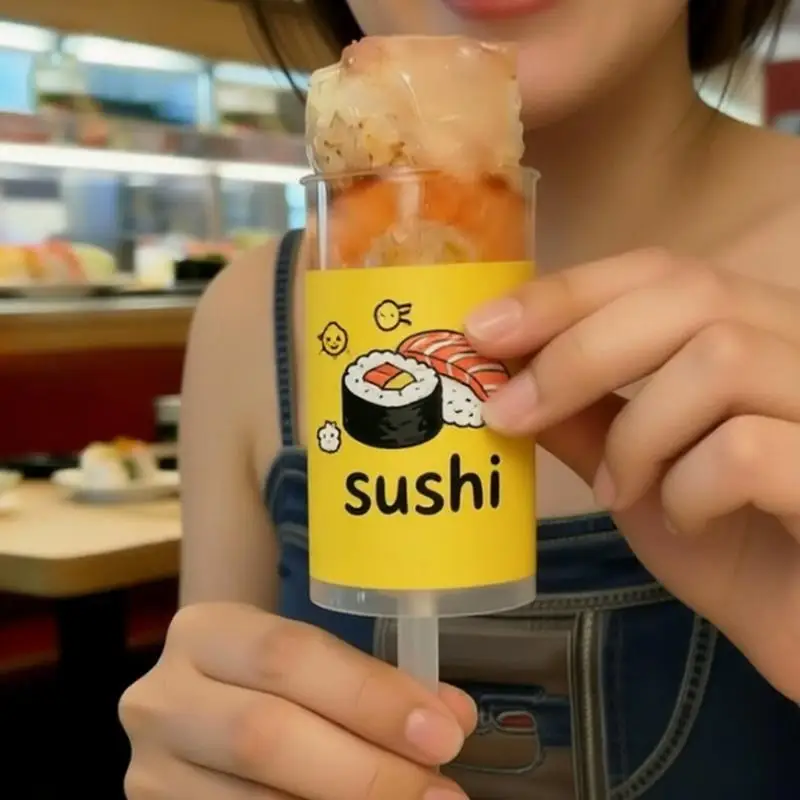 10/20Pcs Disposable Sushi Push Box Empty Food Grade Sushi Mold Push Up Bucket Package Box Cylinder Shaped Push Cake Pops Box