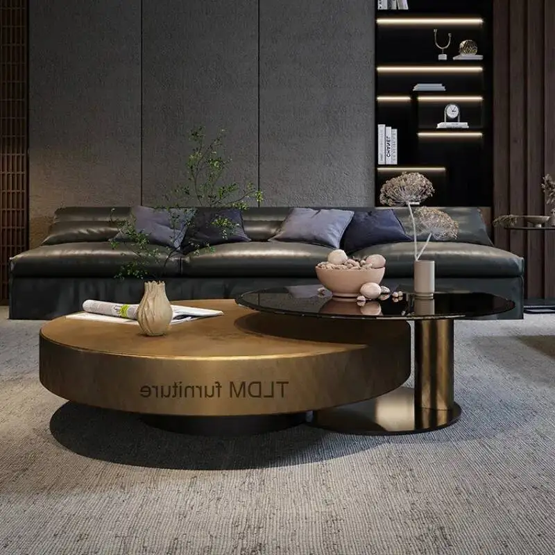 

Combination Round Coffee Tables Living Room Design Modern Glass Coffee Table Tea Luxury Mesa Posta Nordic Furniture QF50CT