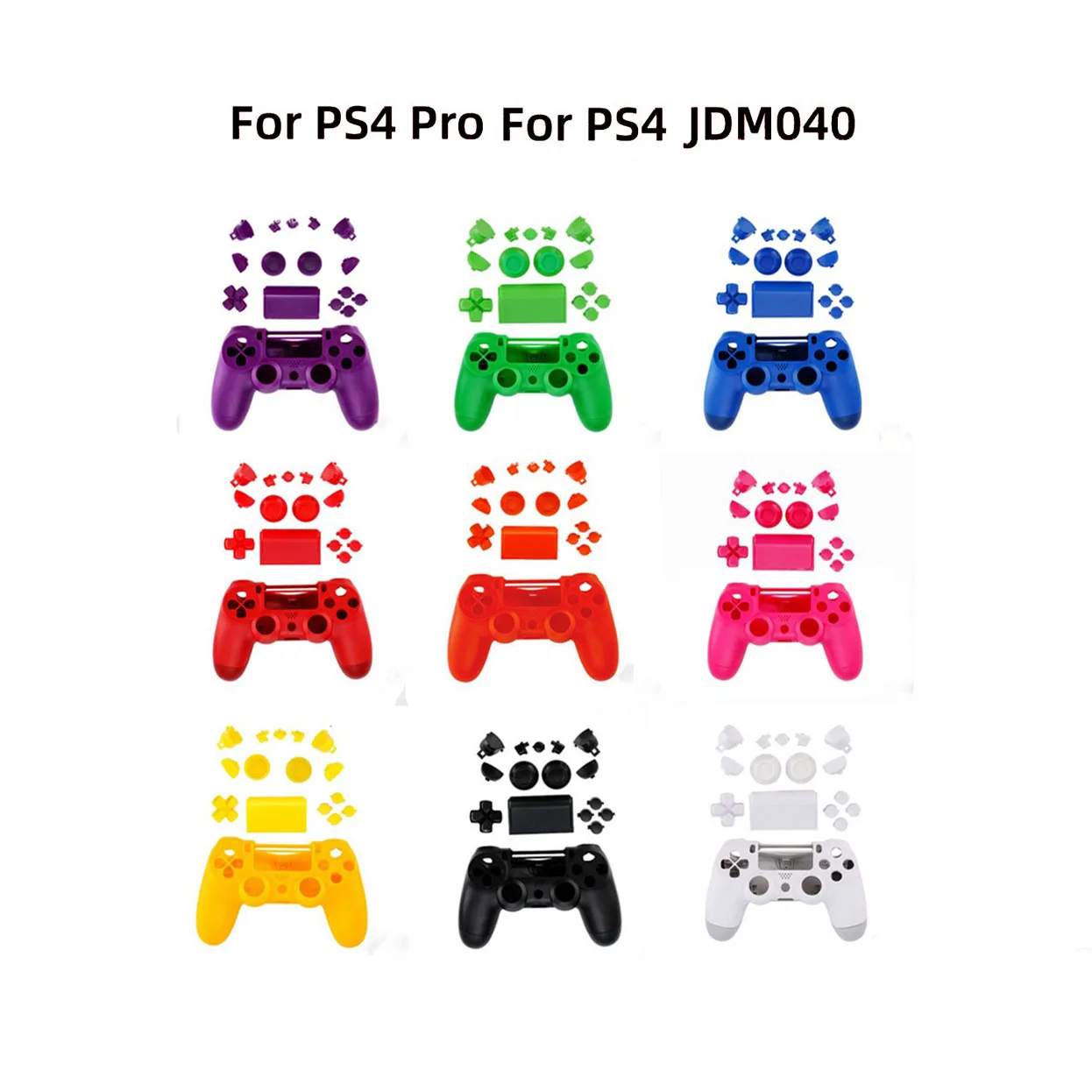 

50 sets Full Set Game Controller shell Buttons Kit For PS4 PRO For PS4 JDM040 Housing Cover Joystick faceplate Replacement Case