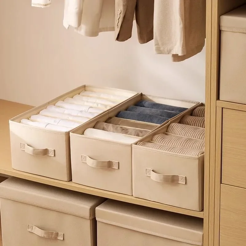Fabric Storage Box Closet Divider Sweater Pants Organizer Cabinets Drawers Organizer Home Bedroom Clothes Organizer