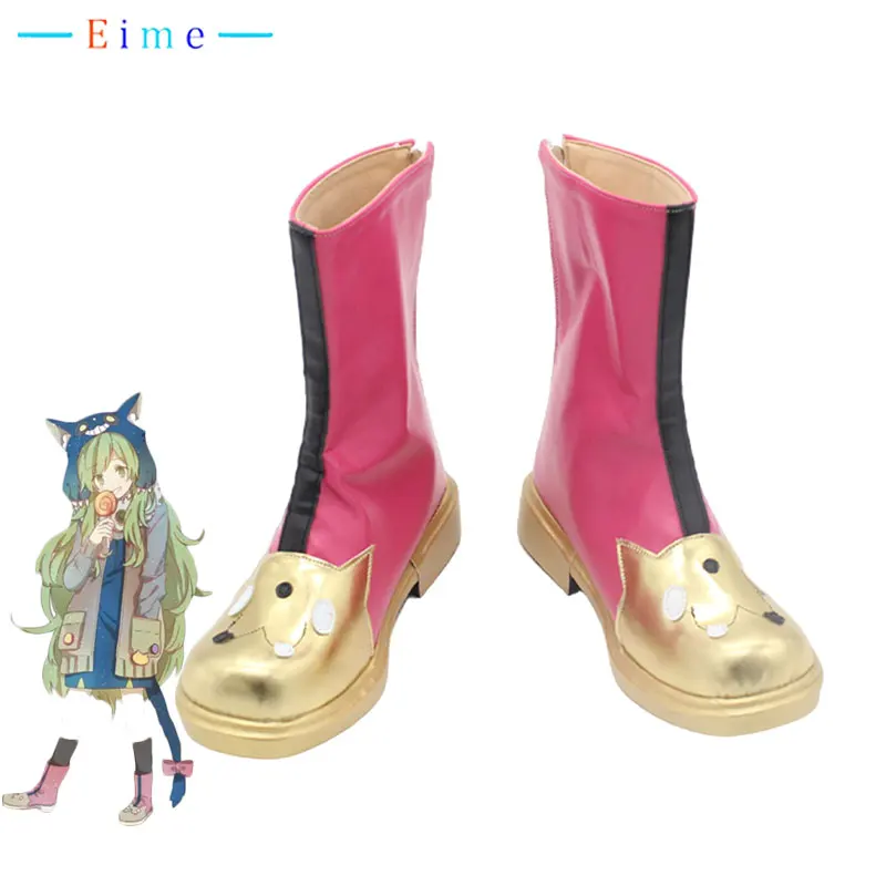 Kamiki Ritsu Cosplay Shoes Ohkame Game Cosplay Prop PU Leather Shoes Halloween Carnival Boots Custom Made