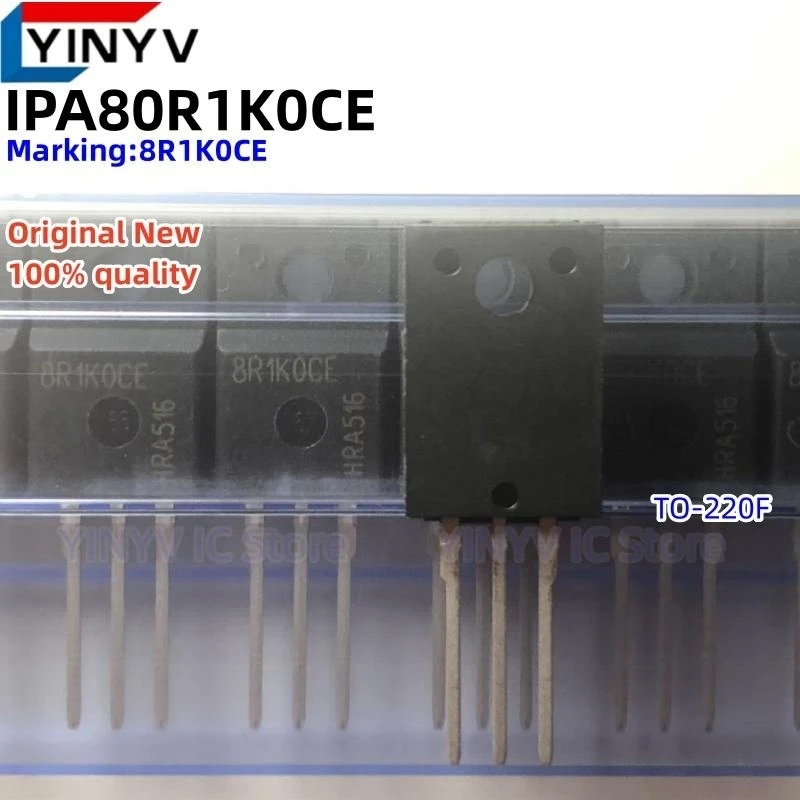 5-10 Stück IPA80R1K0CE 8R1K0CE TO-220F 800 V MOSFET N-CH Leistungstransistor-Chipsatz 100 % neu importiertes Original 100 % Qualität