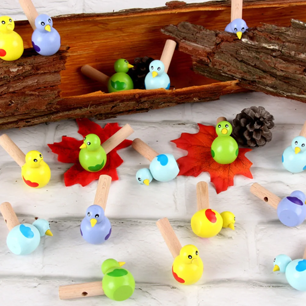 

4Pcs Bird Whistle Wooden Educational Musical Plaything Colorful Safe Develop Musical Potential Birthday Gift Animal Whistle