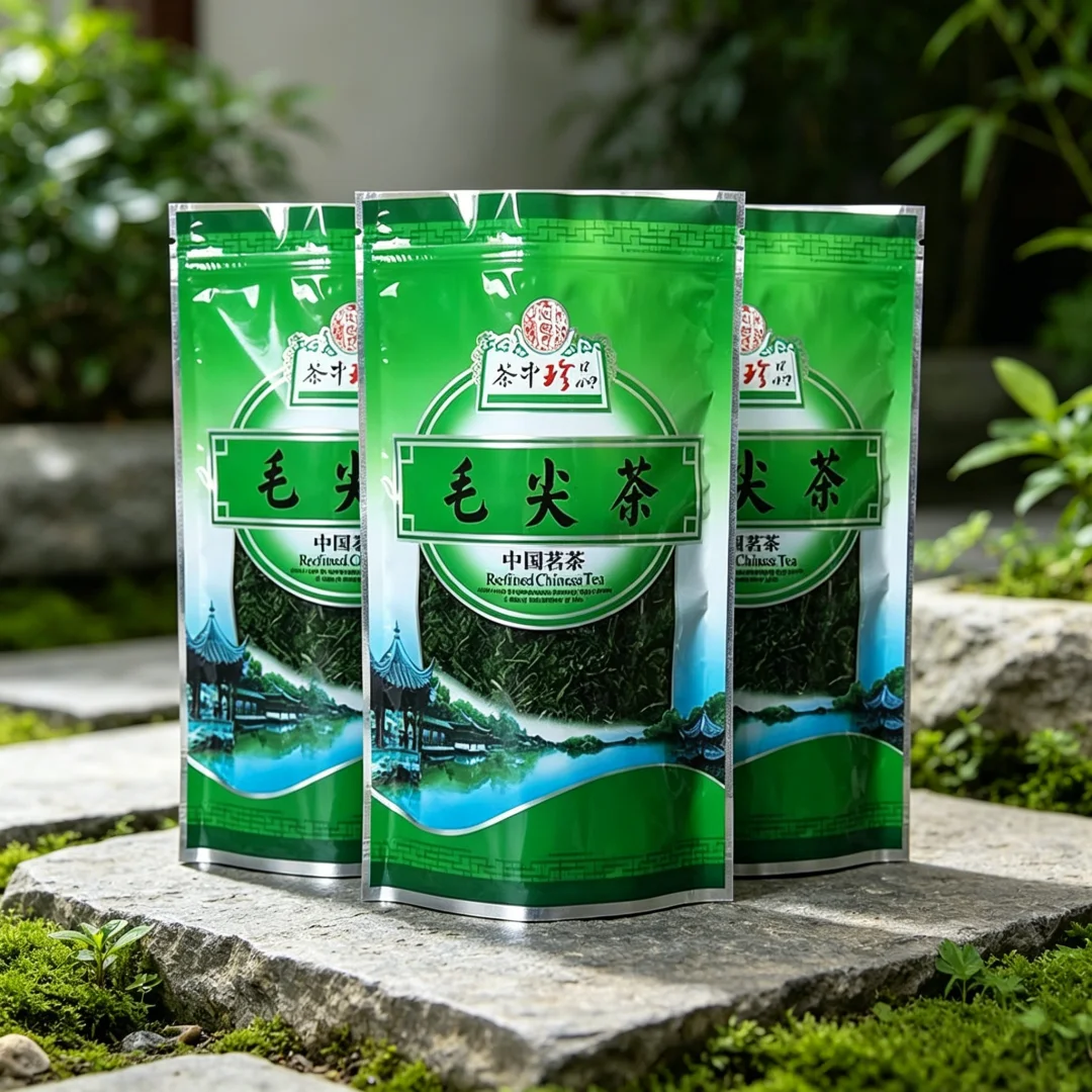 Chinese XinYang MaoJian,TaiPing HouKui Green Tea Set Zipper Bags AnJi White Tea LuAn GuanPian Recyclable Sealing Packing Bag