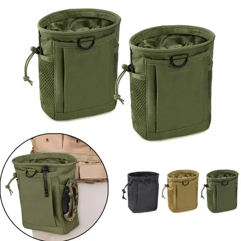 Tactical Molle Drawstring Magazine Dump Pouch Adjustable Military Utility Belt Waist Pack Hip Holster Bag Outdoor Storage Bag