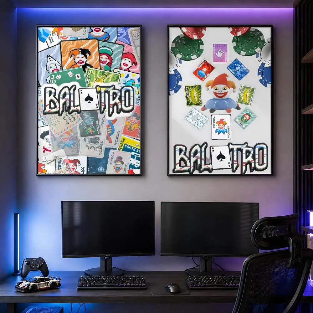 Game Balatro Joker Poker Roguelike Cards Poster PP Self Adhesive Decorative HD for Garage gaming room living room Gift