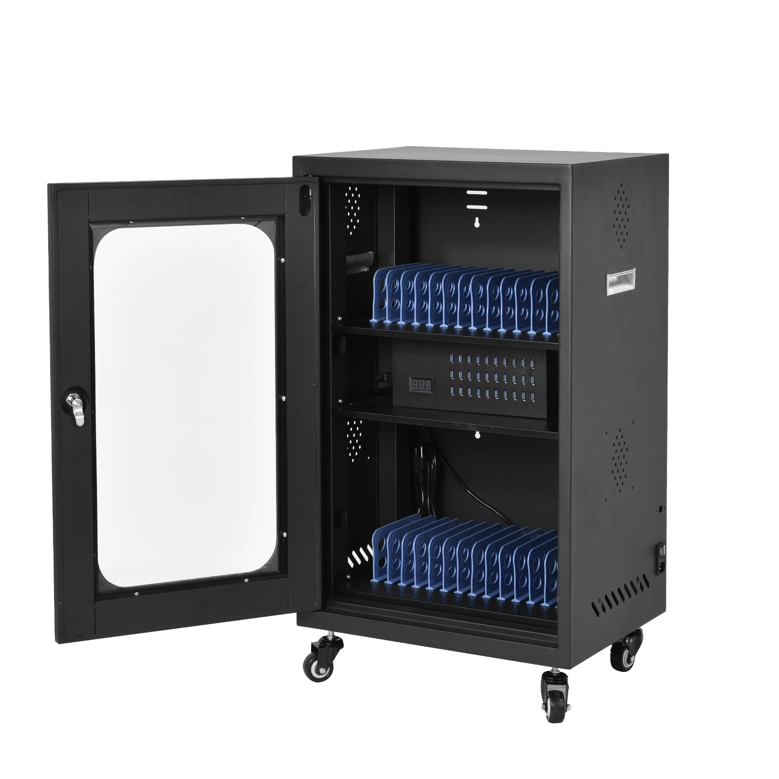 

Laptop Charging Cart, 30-Bay Portable Mobile Charging Cabinet, Easy-To-Use Classroom Storage Cart, Cell Phone Locker with Charger
