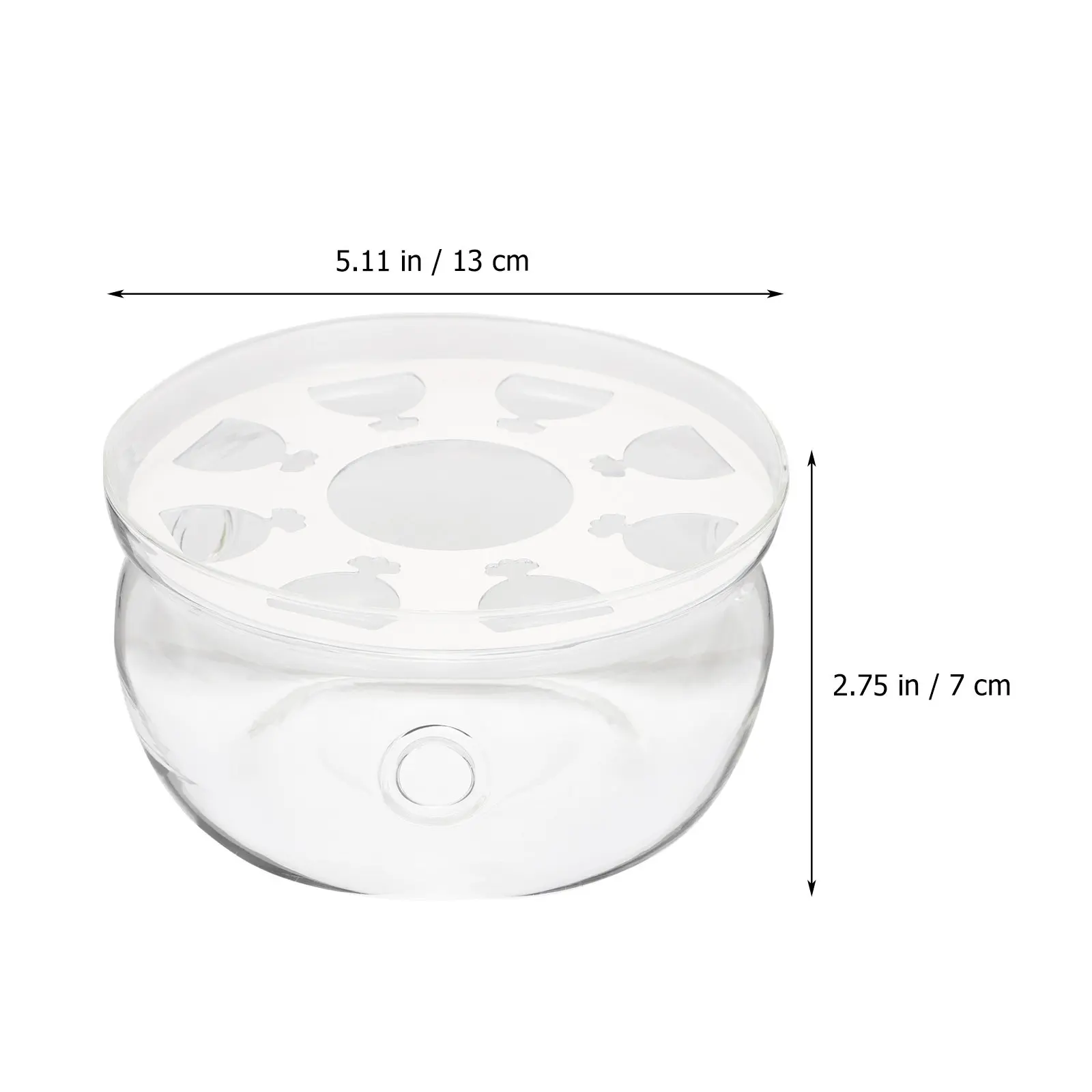 1Pcs Glass Teapot Warmer with Round Maesney Base Aluminum Cushion for 500-800Ml Pot Explosion Proof Antifreeze Tea Heater Glass