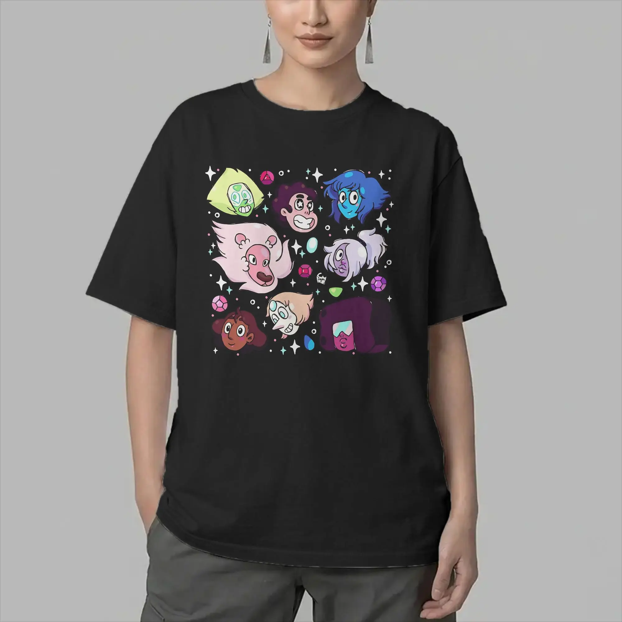 Men's T-Shirt Cartoon Stevens Universes Crazy Cotton Tees Short Sleeve  T Shirts Round Collar Clothes Gift Idea