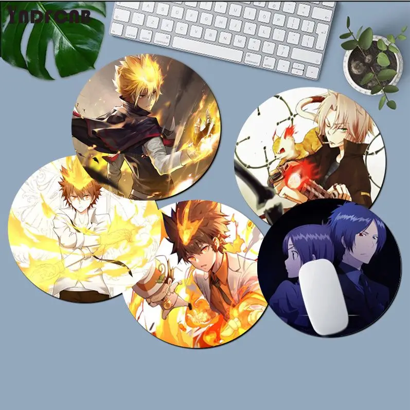 

YNDFCNB HITMAN REBORN Round Custom Skin Desktop Desk Mat Kawaii Accessories Students Writing Pad Mouse Pad for PC Mouse Carpet