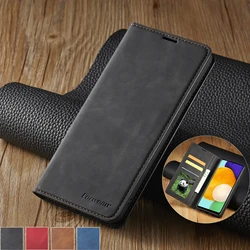 Leather Phone Case For Samsung S26 S25 edge S24 S23 FE S22 Ultra S21 S20 S10 Plus Note 20 10 9 Magntic Flip Card Wallet Cover