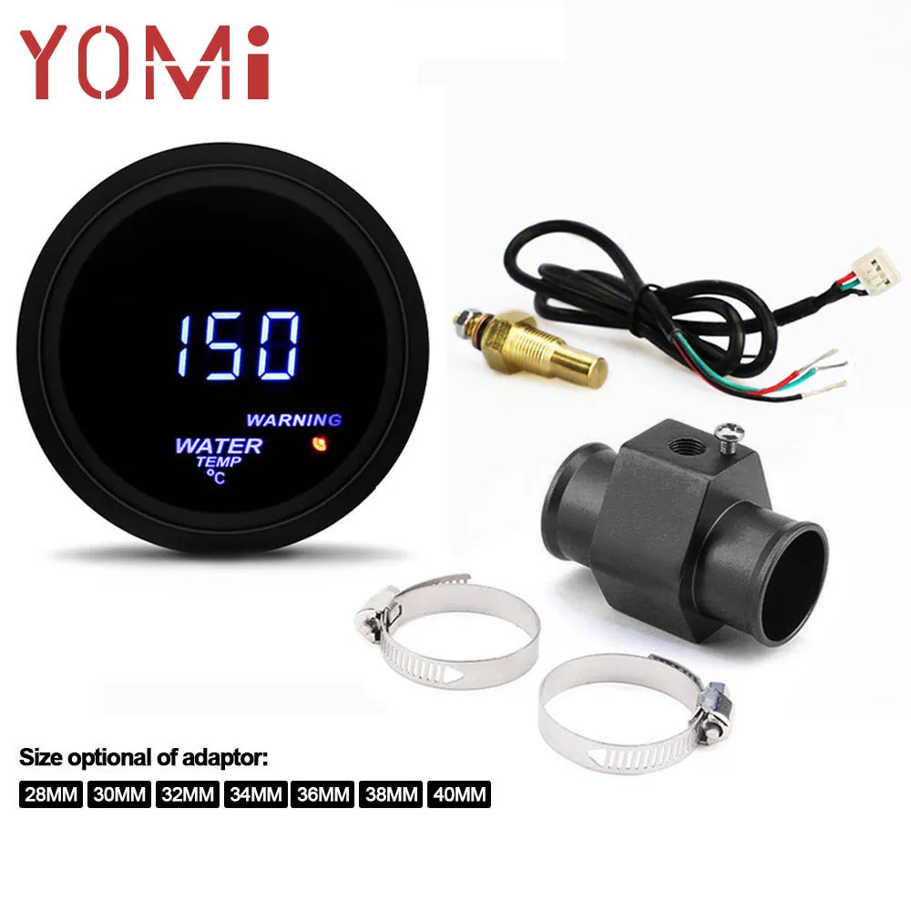 YOMI 2 \'\' 52mm Digital Led water temperature Gauge meter for car 40-150 Celsius with 1/8NPT water temp Gauge Meter sensor