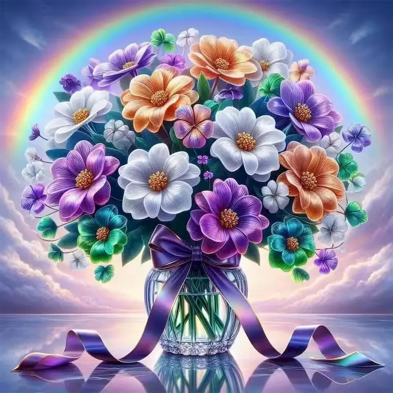 

GATYZTORY Diamond Painting Flower Full Square/Round Drill Diamond Embroidery Vase Cross Stitch 5D DIY Mosaic Sale Wall Art