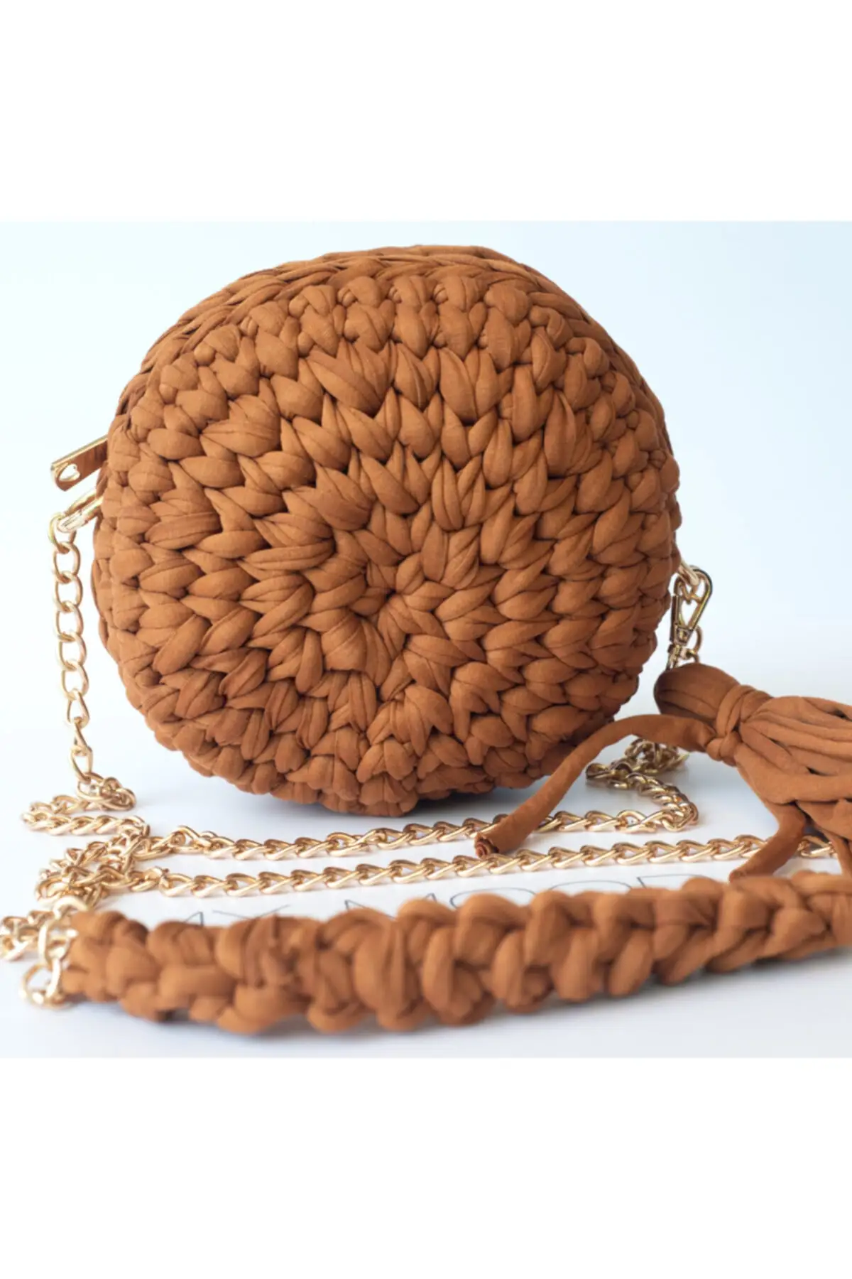 Uras. Women's Gold Zincirli Taba Handmade Design Mesh Bag Women bag Shoulder Bag Handmade