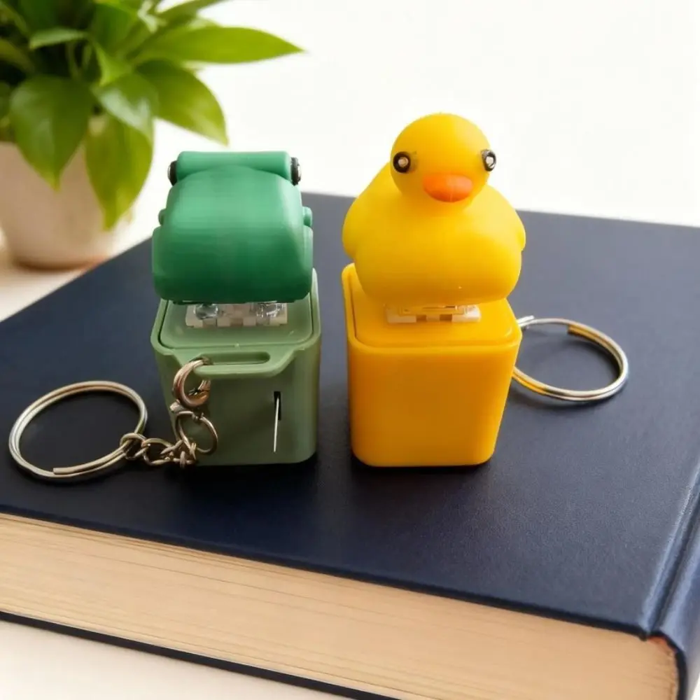 Plastic Croaking Frog Duck Keychain With LED Light Rechargeable Frog Croaking Fidget Fingertip Button Funny
