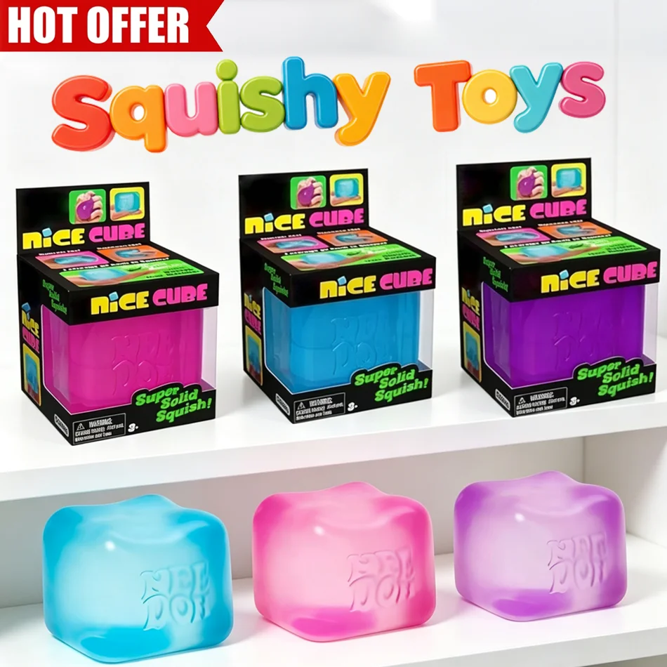 Bestseller Rainbow Square Squishy Fidget Toy Finger Play Stress Relief Sensory Toy Anxiety Relief Decompression Block