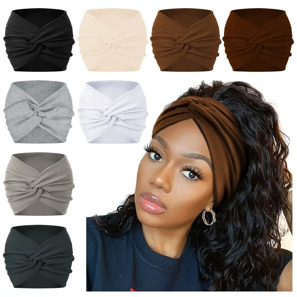 Fashion Wide Headband Twisted Thick Head Wraps For Women Workout Headband Extra Large Turban Yoga Hair Bands Hair Accessories