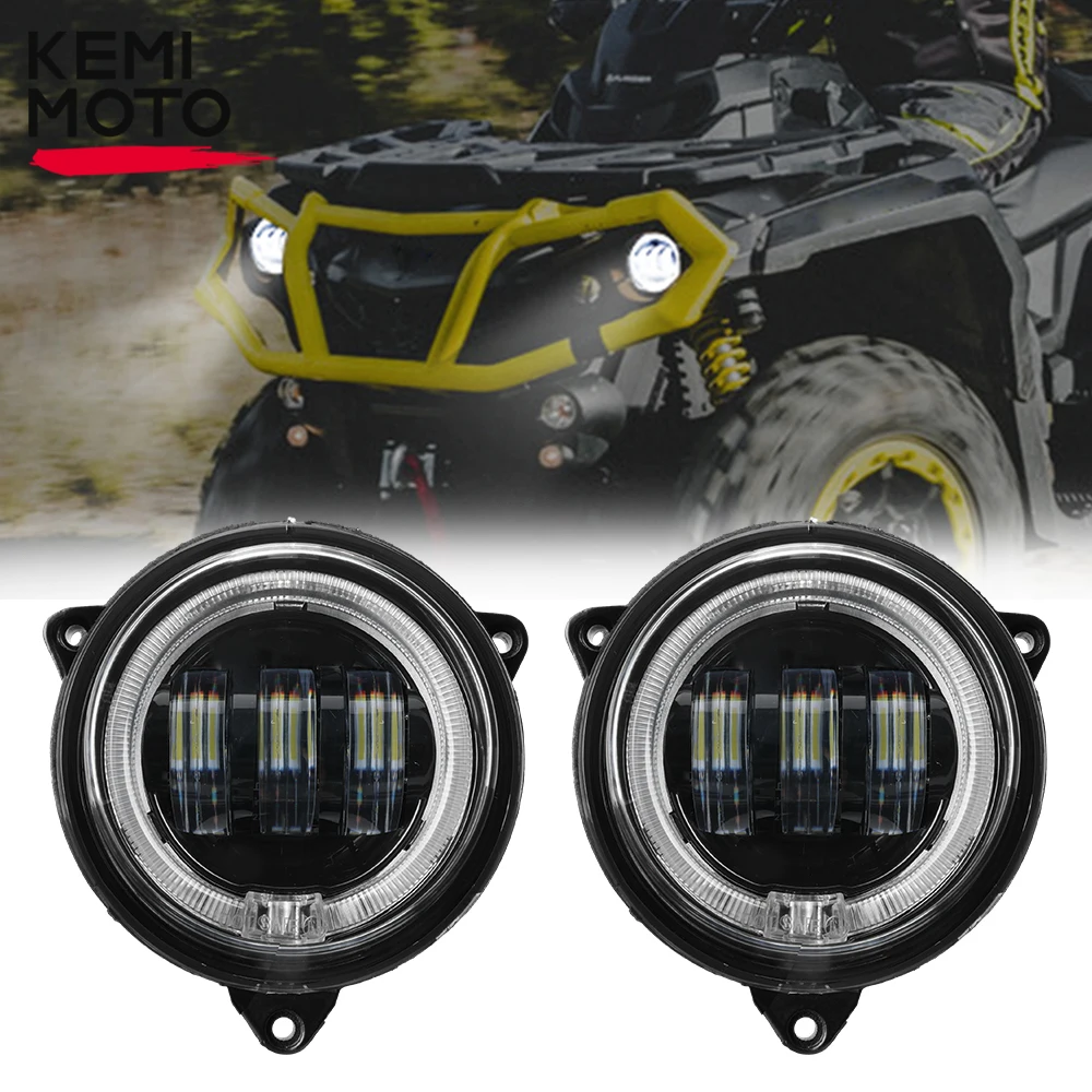 

ATV 2PCS DRL Low Beam Headlamp for Can-Am Outlander 500 650 800 850 1000 XMR STD XT XT-P 2012-2021 2022 #710006177 LED Headlight