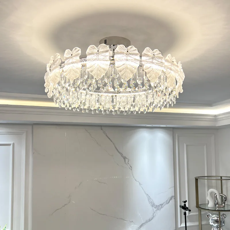 Latest Design Crystal LED Ceiling Light Simple European Creative Living Room Light Luxury Simple Bedroom Nordic Room