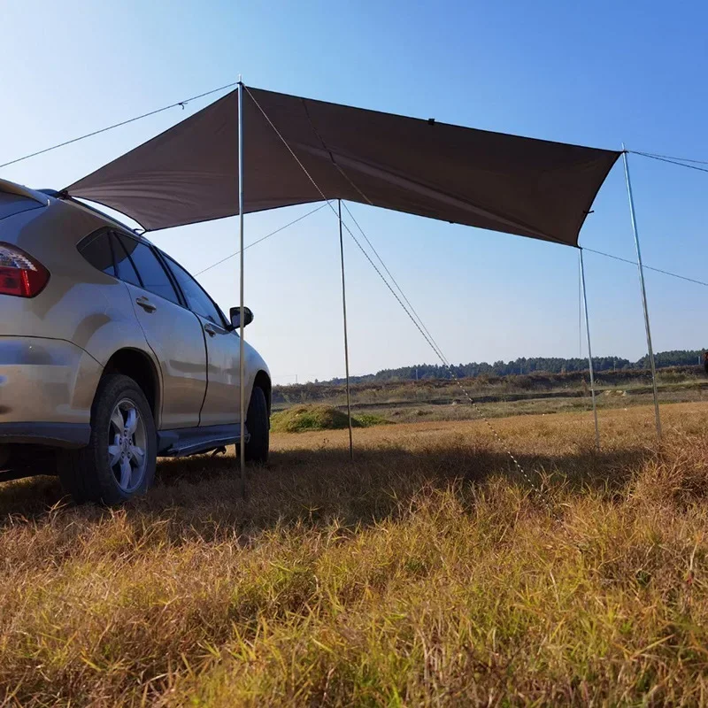 Car RV Camping Tent Shelter Portable Tent Awning Automobile Rooftop Rain Canopy Sunshade Waterproof UV for Camping Picnic Travel