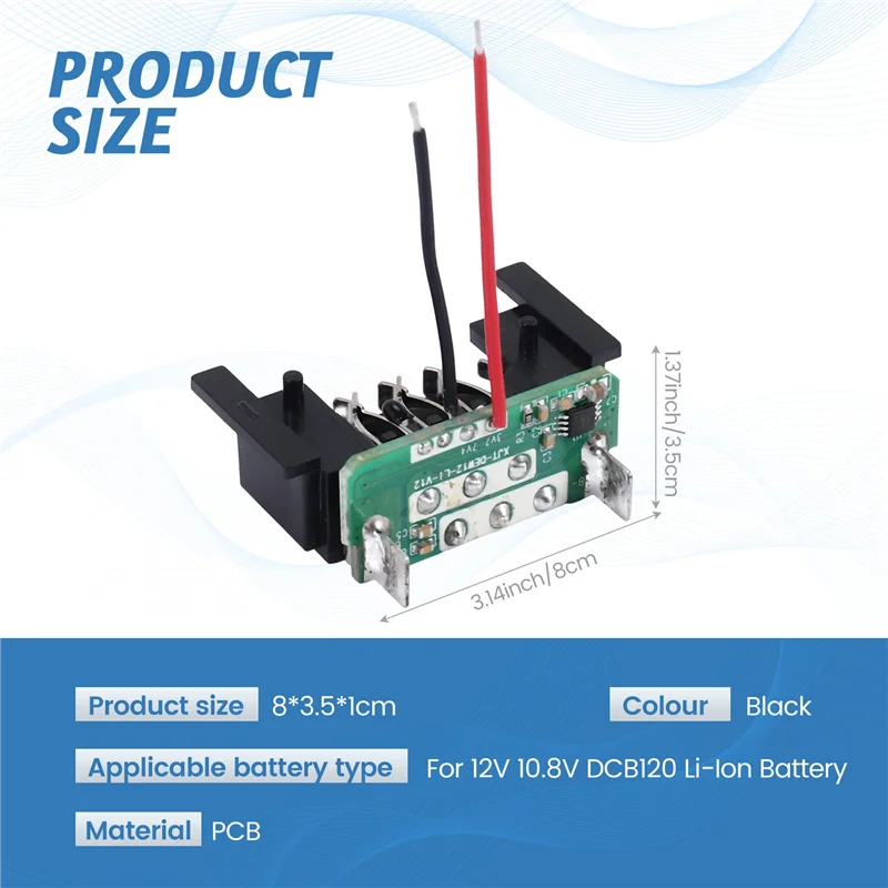 Placa de circuito de proteção de carregamento pcb de bateria de broca elétrica AD23-DCB120 para bateria de lítio 12v 10.8v