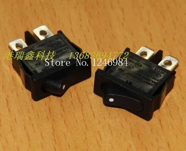 [SA]Power Trigger Taiwan bright group of small flat rocker switch rocker switch R6 single reset switch 2P 2 gear--50pcs/lot