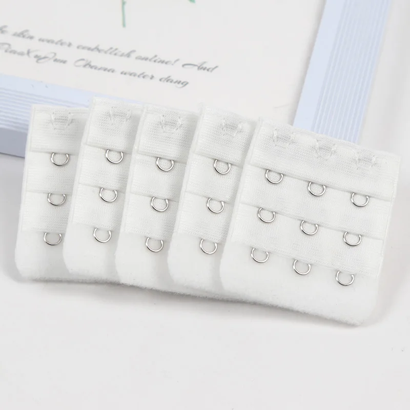 5PCS 3-Rows 3-Hooks Bra Extender with Stainless Steel Hooks for Bras, Adjustable Extra Length Soft Velvet Back Closure