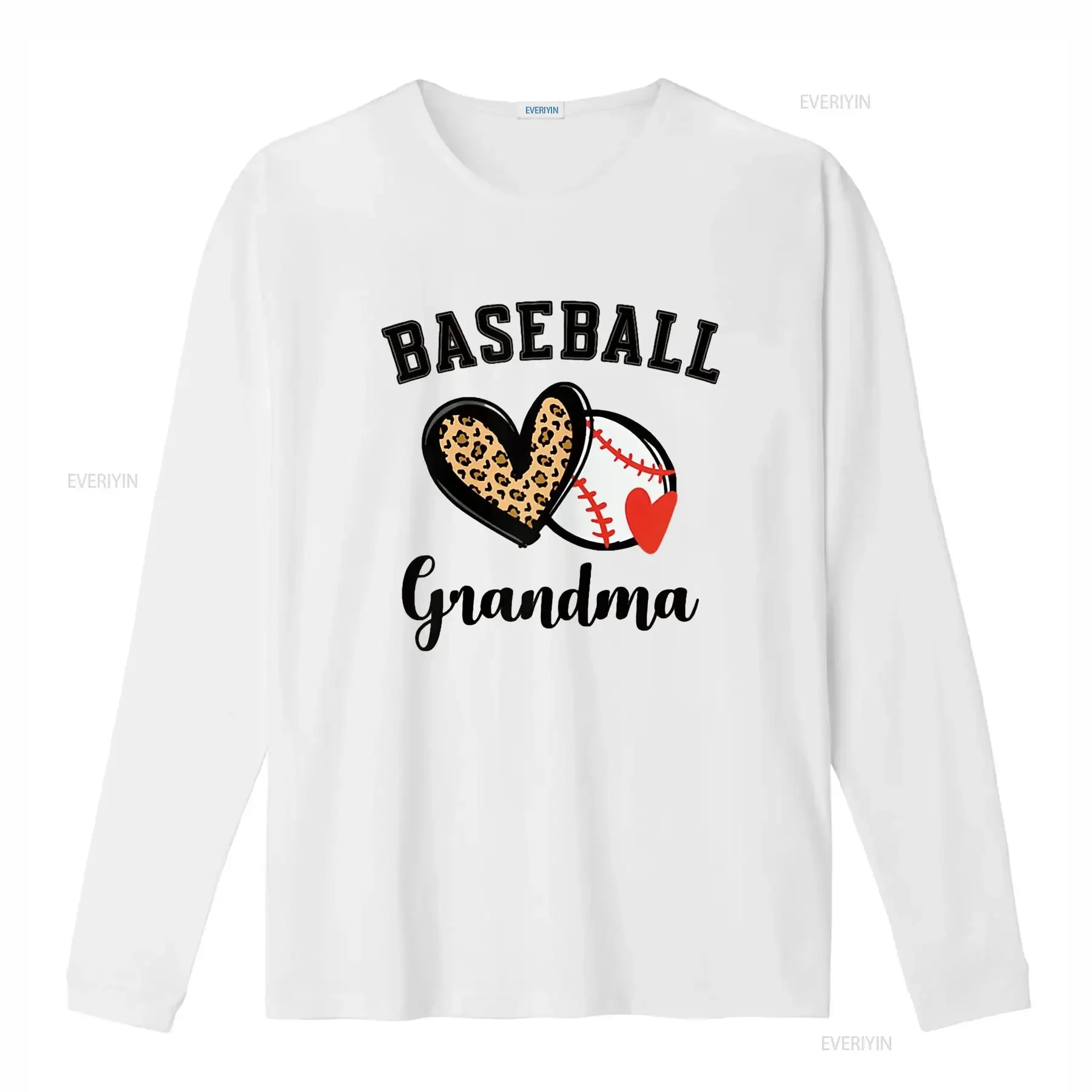 Baseball Grandma Leopard Heart Grandmother T Shirt vintage Washed Soft fashion streetwear graphic Versatile