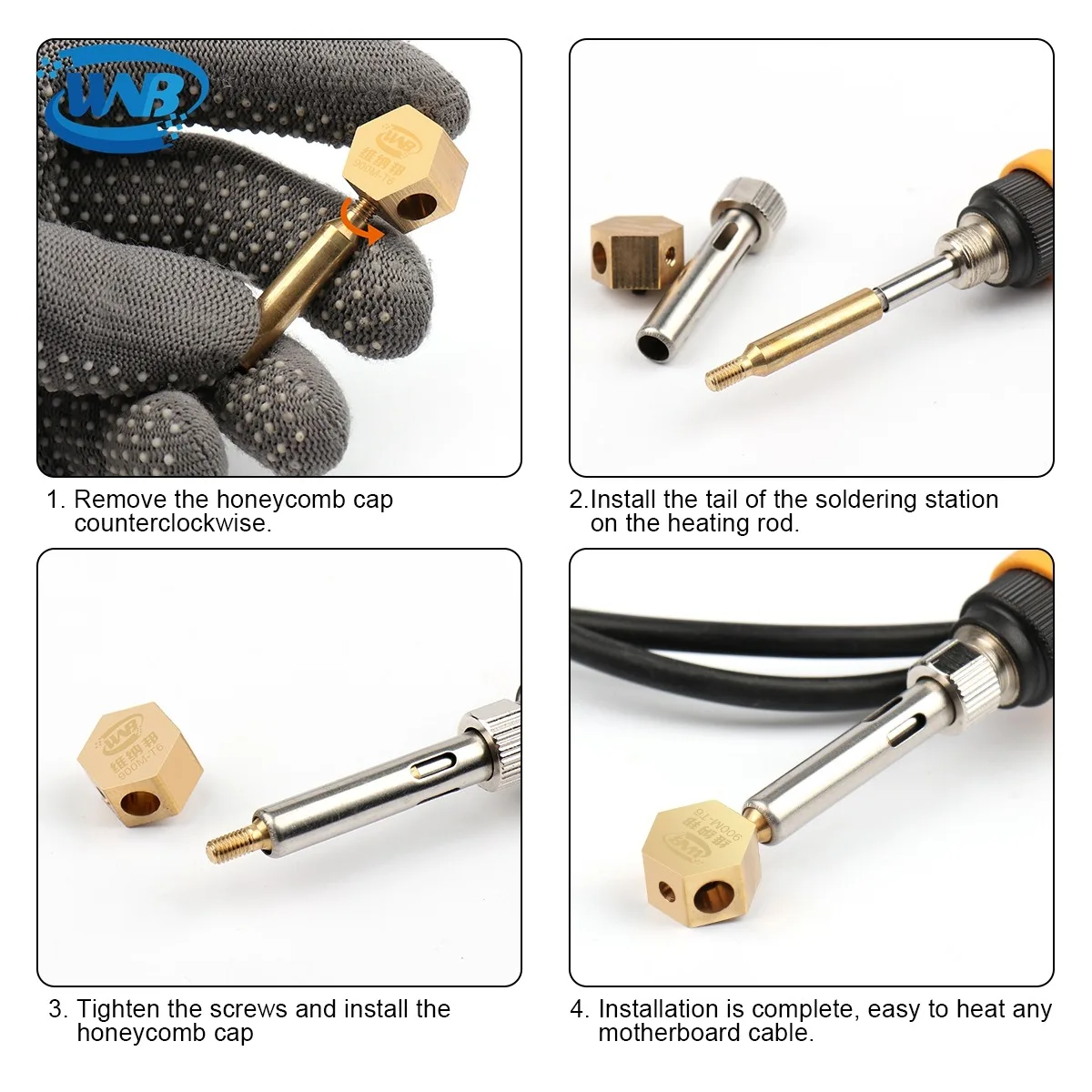 Mini heating platform Pure copper soldering iron tip for Chip heating Glue removal Cable soldering Universal to electric iron