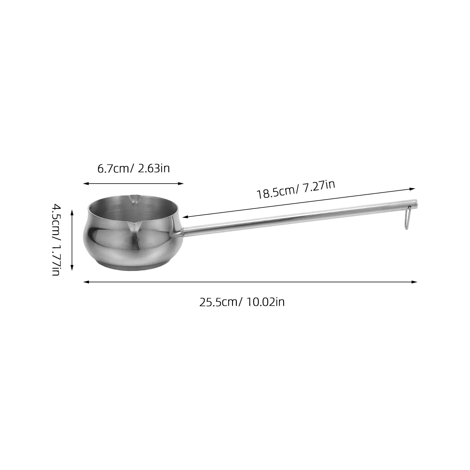 Stainless Steel Mini Soup Pot with Spout and Ergonomic Long Handle Measuring Saucepan for Hot Oil Butter Melting Cheese view 6
