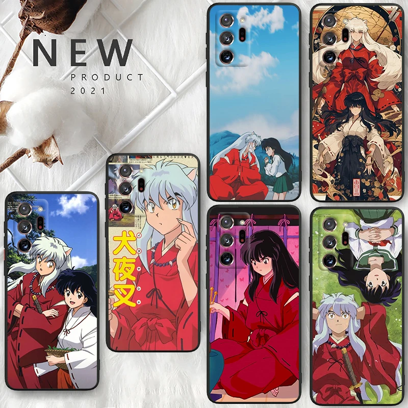 Anime InuYasha Cool For Samsung A55 A35 A25 A15 A14 A73 A53 A13 A05S A03S A02S A71 A52 A32 Black Soft Phone Case