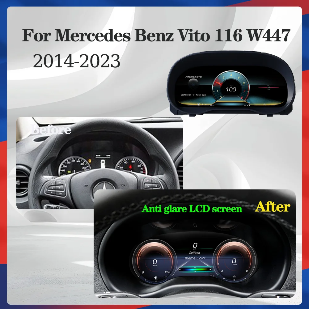 For Mercedes Benz Vito 116 W447 2014-2023 12.3''  Digital LCD Dashboard Cluster instrument Cockpit speedometer