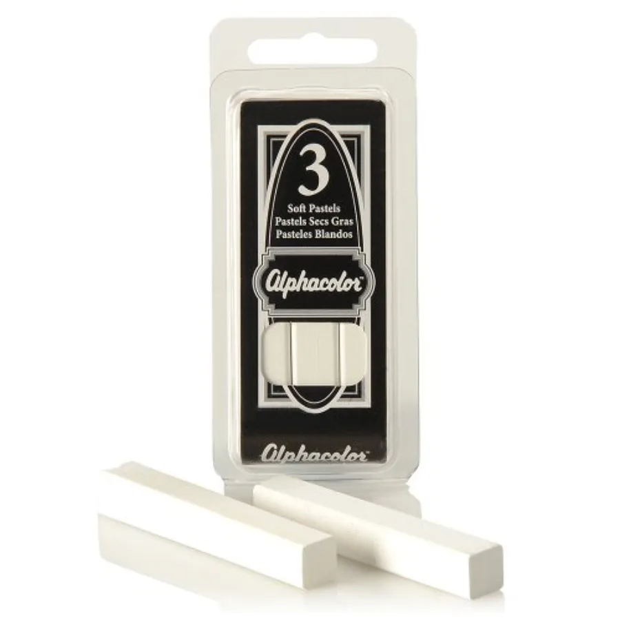 

Alphacolor Round Soft Pastels, White, 3 Pastels per Pack 105W