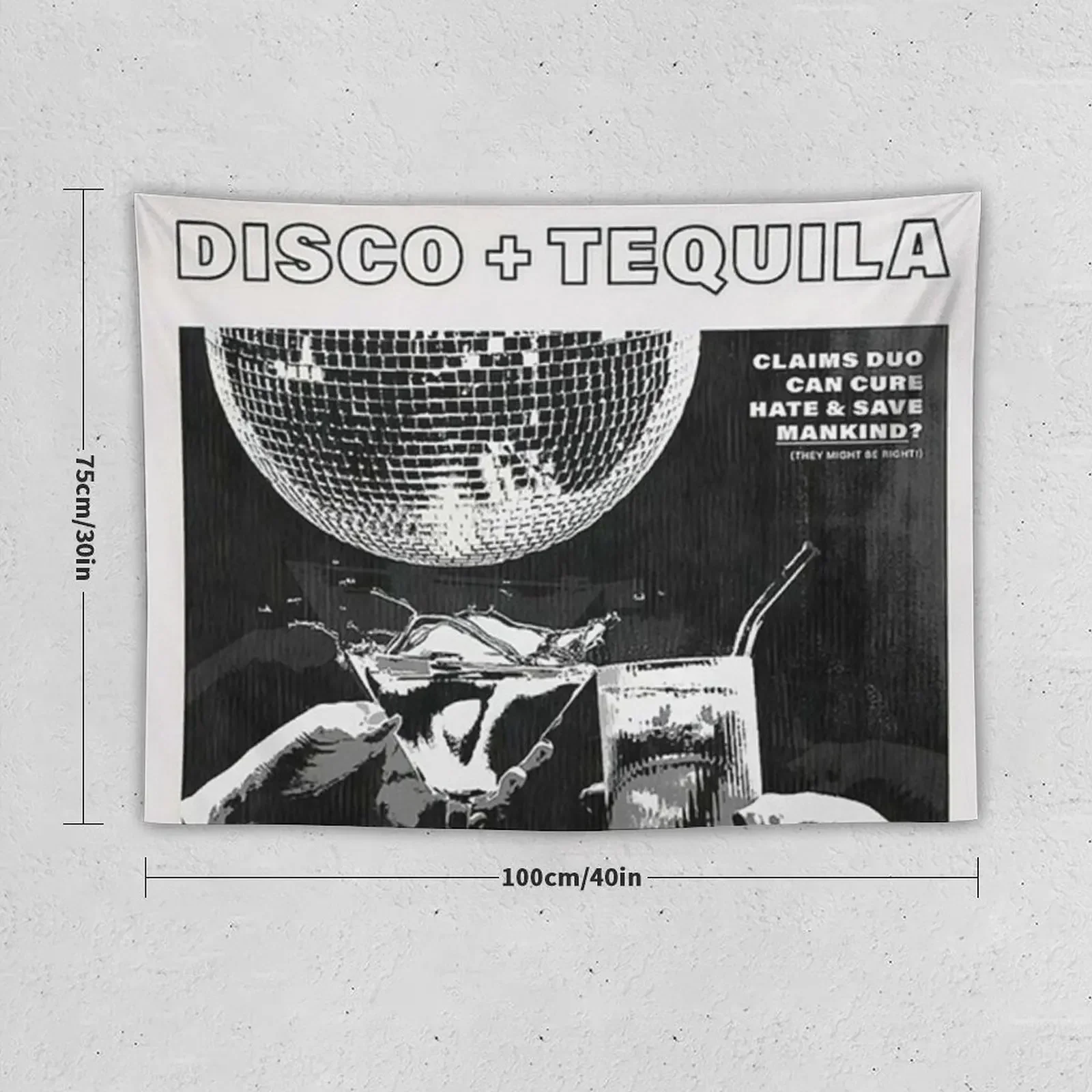 Disco + Tequila Headline Tapestry Home Decor Aesthetic Decorations For Room Funny Tapestry