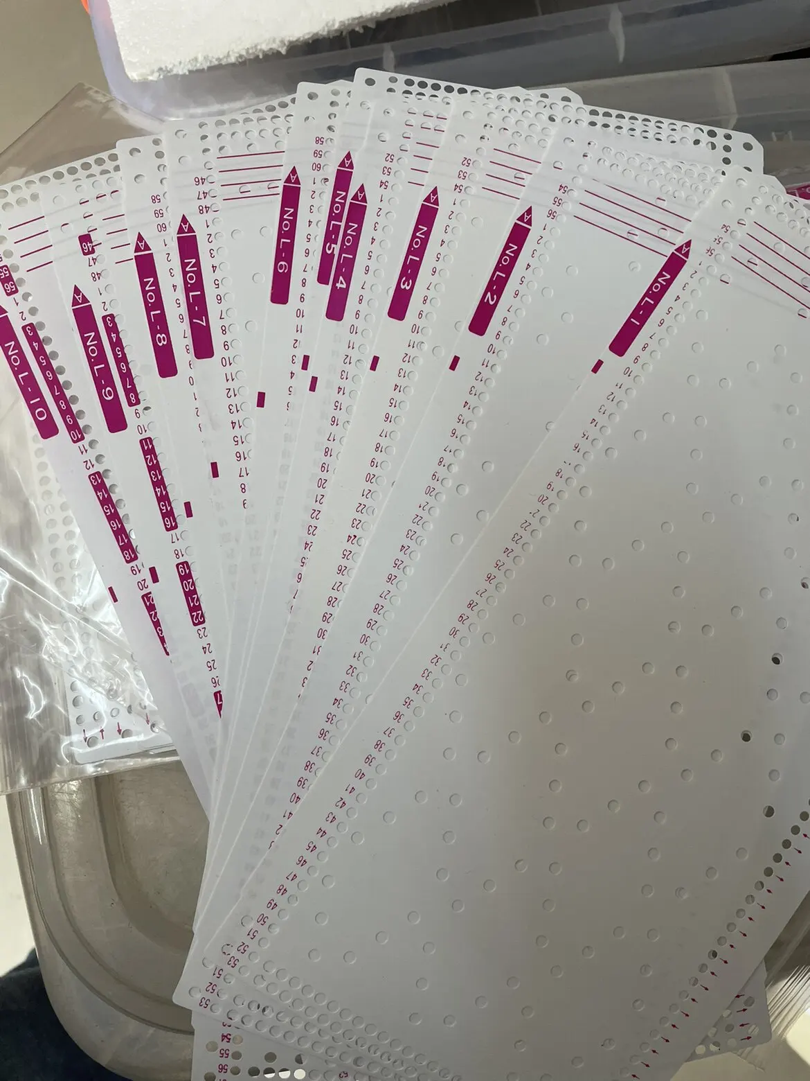 

10pcs Sliver Reed Weaving Machine Lace Head Lc2 Flower Card 1-10