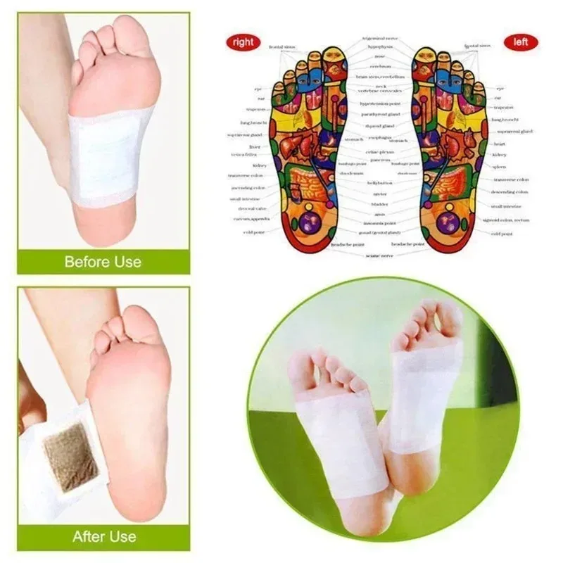 Tuhopeta Korea Kinoki Herbal Foot Pads Detox Leg Health Foot Spa Care Set for Comfortable Sleep And Moisture Control Sleep Well