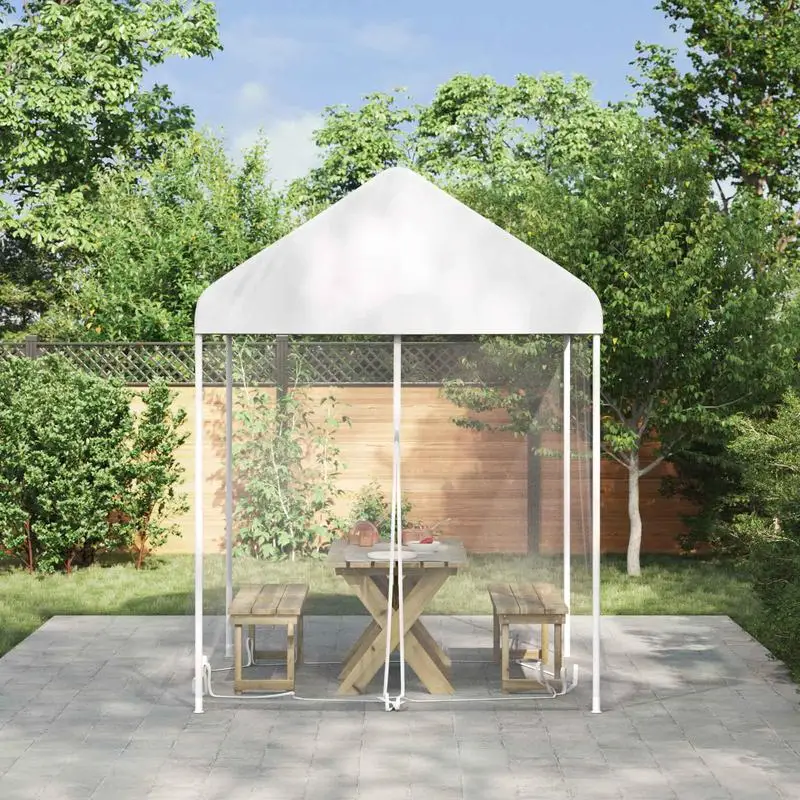 Moustiquaire 220 mailles pour gazebo, blanche 2x2x2m en polyester
