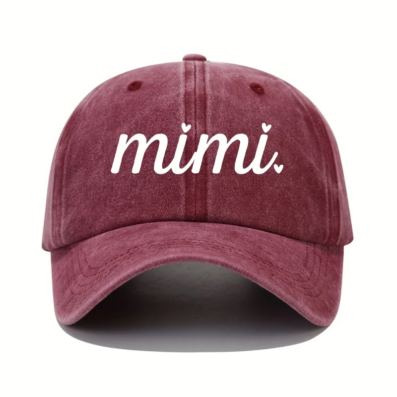 Mimi printed casual baseball cap vintage wash old adjustable Daddy hat lightweight fashion women's sun hat