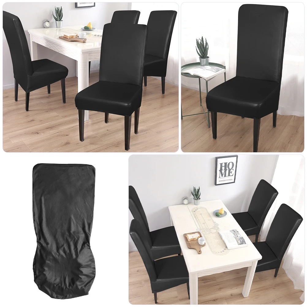 

PU Waterproof Cover Protective Seat Pad for Dining Party Banquet Black Child Sofa Simple Chair Cover Decor Cushion Home Decor