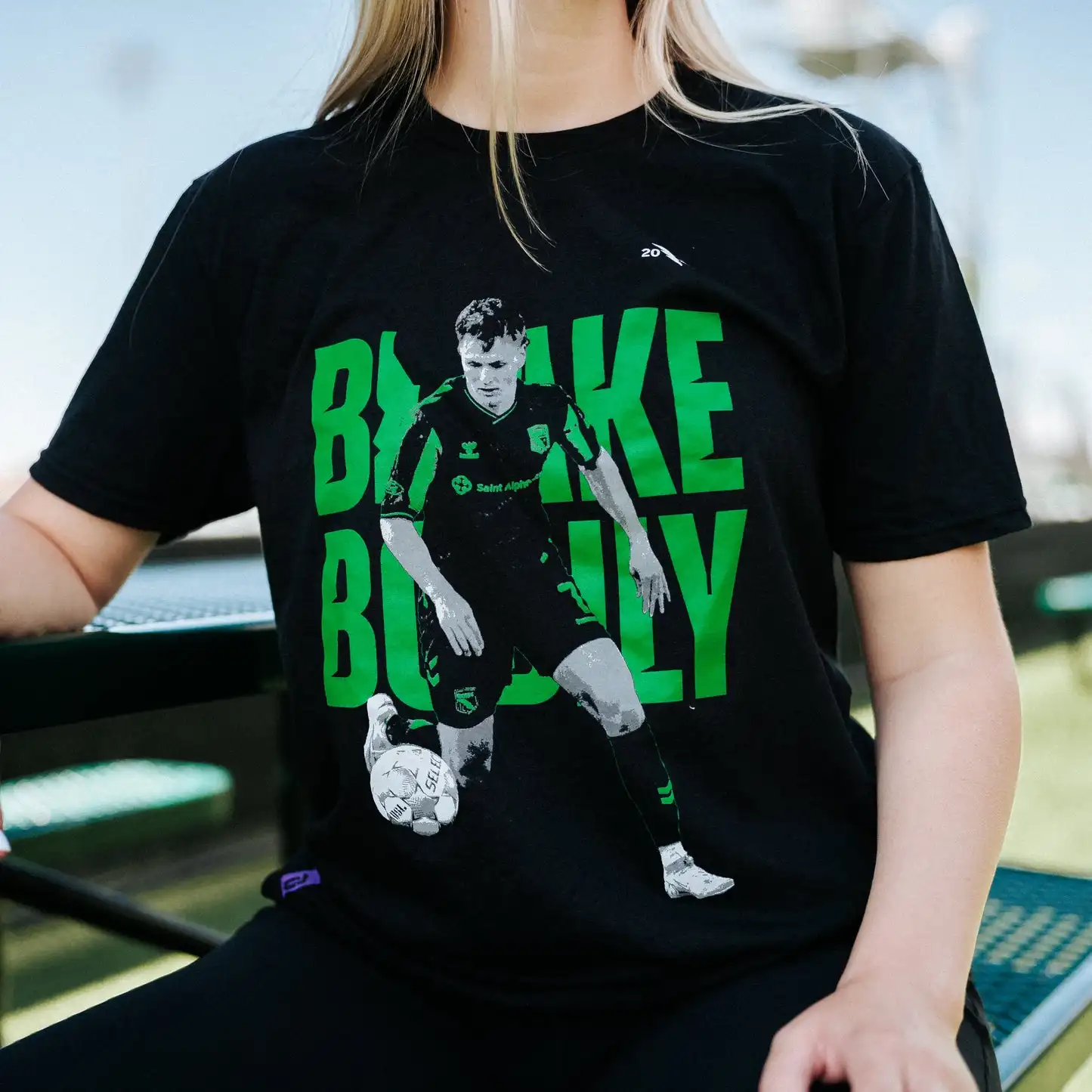 2026 Men Soccer Player T Shirt Green Black Athlete Graphic Stacked Letter Print Football Fan Tee Unisex Short Sleeve Casual Top
