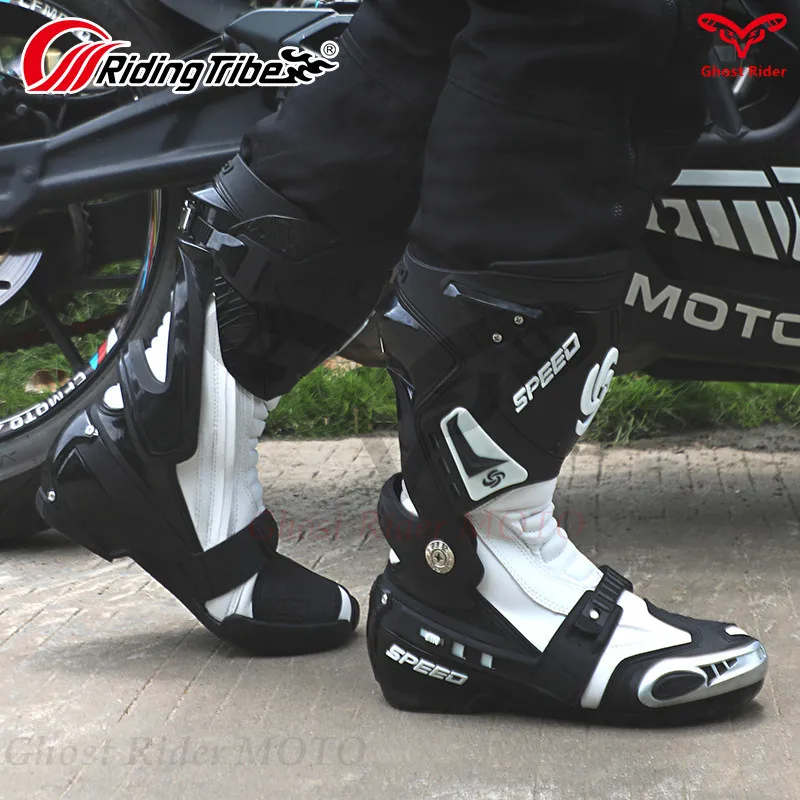 

Retro motorcycle boots women motorcycle riding boots men summer breathable non-slip off-road shoes anti-drop riding tribe B1005
