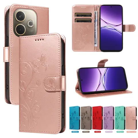 กระเป๋าสตางค์ปกหนังสือสําหรับCoque Oppo A5 Pro A5X A5 2025 A3 Pro A3 A3X A98 A79 A80 A40 A60 5G 4Gหนังป้องกันโทรศัพท์กรณี