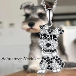 Exquisite and Cute Schnauzer Pendant Necklace for Women Fashion Pet Puppy Jewelry Animal Accessories Dog Lovers Birthday Gifts