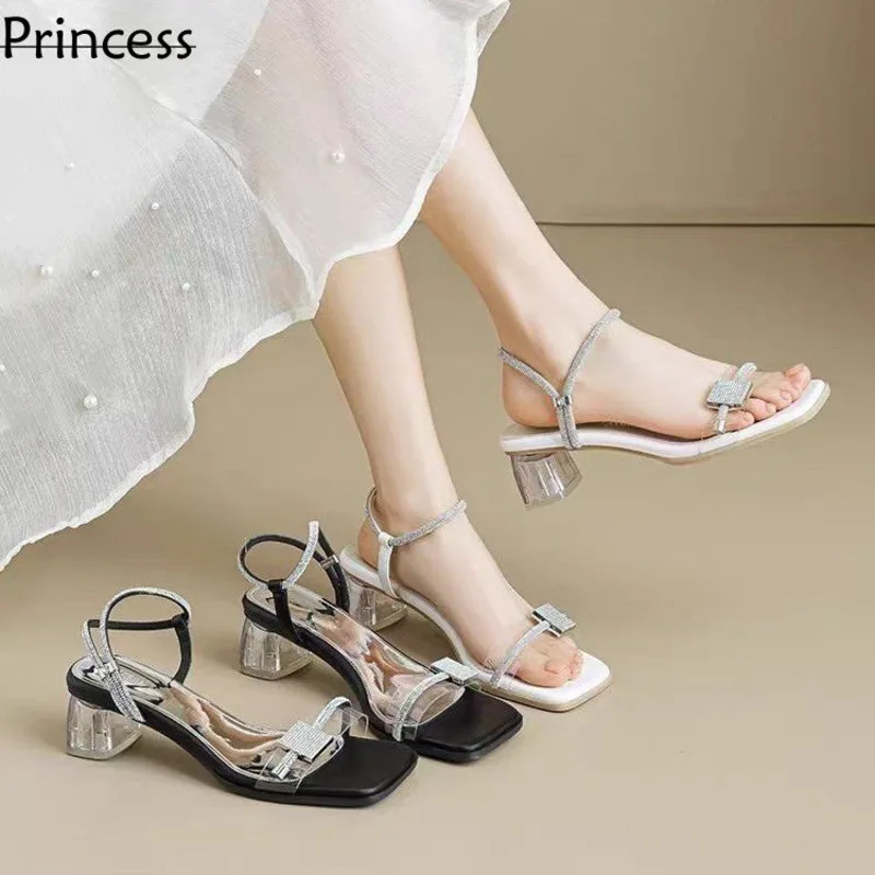 

Sandals For Women In Summer, New Niche High-End Feeling, French Style, Exquisite Temperament, Medium Thick Heels, Two Fairy